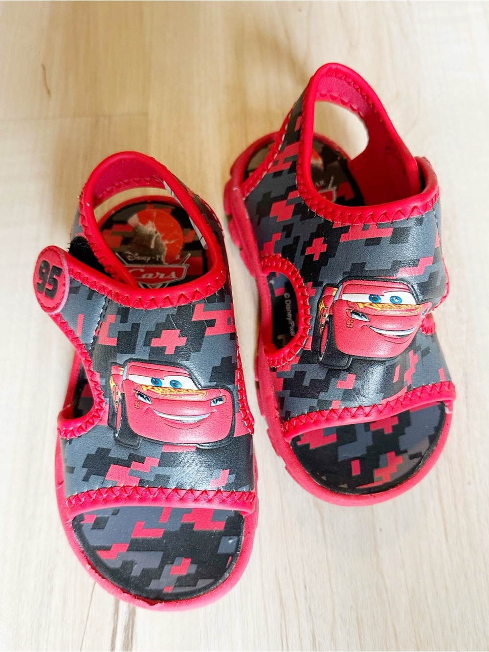 Disney Lightning McQueen Red and Black Kids Sandals